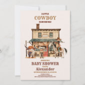 Invitation Little Cowboy Baby shower moderne de rodéo occiden (Devant)