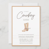 Invitation Little Cowboy Baby shower moderne de rodéo occiden (Devant)