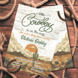 Invitation Little Cowboy Baby shower occidental