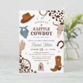 Invitation Little Cowboy | Baby shower Wild West Boy (Debout devant)