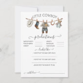 Invitation Little Cowboy Clothesline Baby Predictions Jeu (Devant)