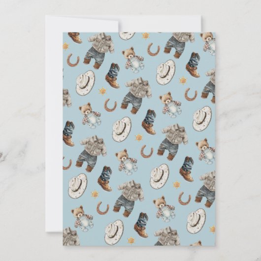 Invitation Little Cowboy Clothesline Trouvez l'invité BINGO (Dos)