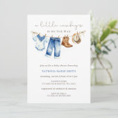 Invitation Little Cowboy Est Sur Le Chemin Du Baby shower Gar (Debout devant)