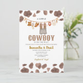 Invitation Little Cowboy est sur le chemin Motif de vache (Debout devant)