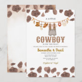 Invitation Little Cowboy est sur le chemin Motif de vache (Devant / Derrière)