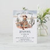 Invitation Little Cowboy Première fête d'anniversaire (Debout devant)