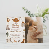 Invitation Little Cowboy Western Rodeo Baby shower photo (Debout devant)