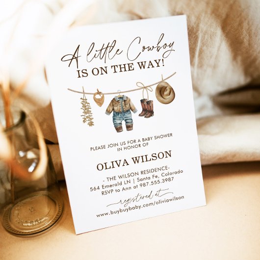 Invitation Little Cowboy, Western Wild West Rodeo Baby shower