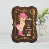 Invitation Little Cowgirl 1er anniversaire (Debout devant)