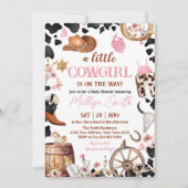 Invitation Little Cowgirl Baby Shower (Devant)