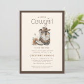 Invitation Little Cowgirl Baby shower occidental moderne (Debout devant)