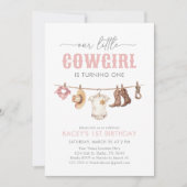 Invitation Little Cowgirl Pink 1er anniversaire (Devant)