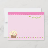 Invitation Little Cupcake Blank Merci Note Cads filles (Devant)