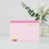 Invitation Little Cupcake Blank Merci Note Cads filles (Debout devant)