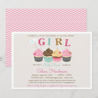 Invitation Little Cupcake C'est une fille Bébé Sprinkle ou Do