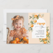 Invitation Little Cutie citrus anniversaire photo merci (Devant)