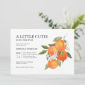 Invitation Little Cutie Citrus Botanique Baby shower moderne (Debout devant)