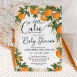 Invitation Little Cutie Clementine Orange Citrus Baby shower<br><div class="desc">Une petite mignonne est en route ! Célébrez l'arrivée prochaine de votre bébé/fille douce avec cette invitation de baby shower à thème de clémentine neutre genre. Le design est composé de belles oranges peintes à la main et de verdure ornée de lettres de script fantaisistes.</div>