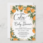 Invitation Little Cutie Clementine Orange Citrus Baby shower (Devant)