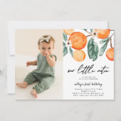 Invitation Little Cutie Clementine Photo Anniversaire Invitat (Devant)