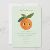 Invitation Little Cutie est sur le chemin Orange Baby shower (Devant)