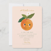 Invitation Little Cutie est sur le chemin Orange Baby shower (Devant)