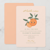 Invitation Little Cutie est sur le chemin Orange Baby shower (Devant / Derrière)