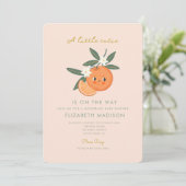 Invitation Little Cutie est sur le chemin Orange Baby shower (Debout devant)
