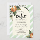 Invitation Little Cutie est sur le chemin Orange Baby shower  (Devant)