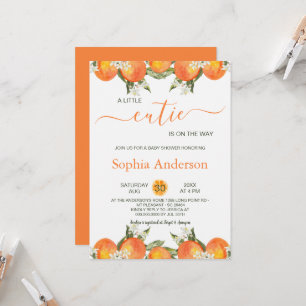 Invitation Little Cutie est sur le chemin Orange Baby shower