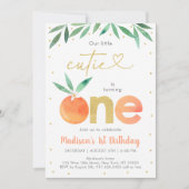 Invitation Little Cutie Green Gold Premier anniversaire (Devant)