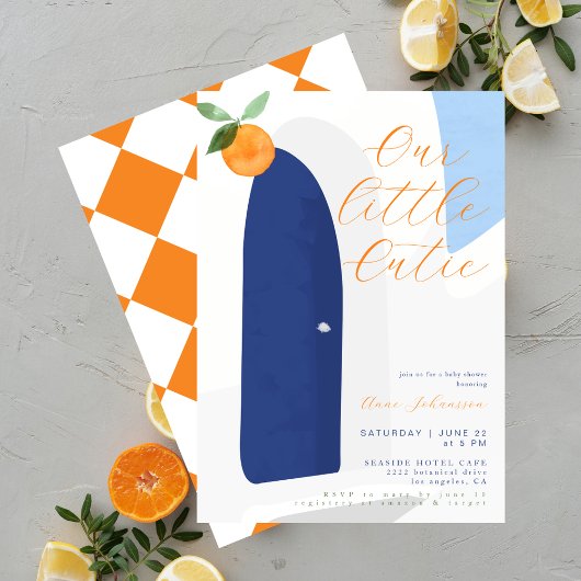 Invitation Little Cutie Modern Mediterran Baby Shower