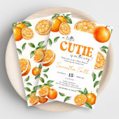 Invitation Little Cutie Orange Baby Shower