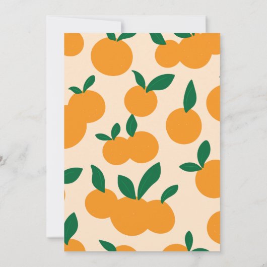 Invitation Little Cutie Orange Citrus 1er Anniversaire (Dos)