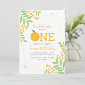 Invitation Little Cutie Orange Citrus 1er anniversaire (Debout devant)