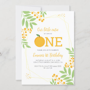 Invitation Little Cutie Orange Citrus 1er anniversaire
