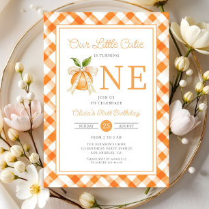 Invitation Little Cutie Orange Citrus 1er anniversaire