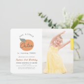 Invitation Little Cutie Orange Clean Anniversaire Photo (Debout devant)