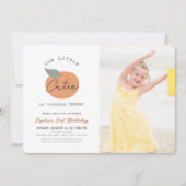 Invitation Little Cutie Orange Clean Anniversaire Photo (Devant)
