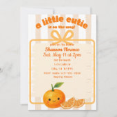 Invitation Little Cutie, orange, clementine baby shower (Devant)