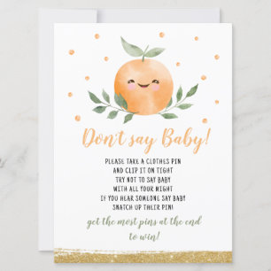 Invitation Little Cutie Orange Ne pas dire Baby Game