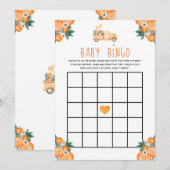 Invitation Little Cutie Oranges Baby shower Bingo bébé (Devant / Derrière)