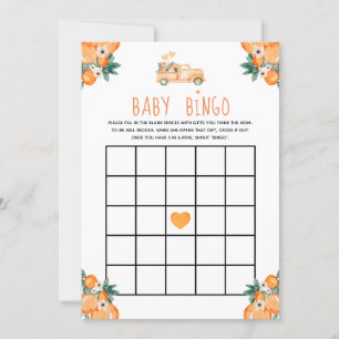 Invitation Little Cutie Oranges Baby shower Bingo bébé