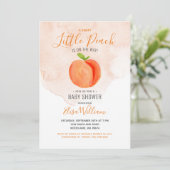 Invitation Little Cutie Peach est sur le Baby shower Way (Debout devant)