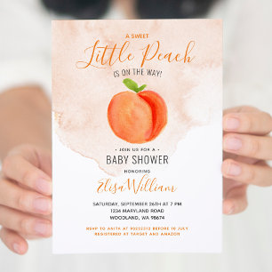 Invitation Little Cutie Peach est sur le Baby shower Way