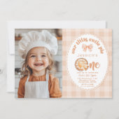 Invitation Little Cutie Pie 1er anniversaire en vichy photo (Devant)