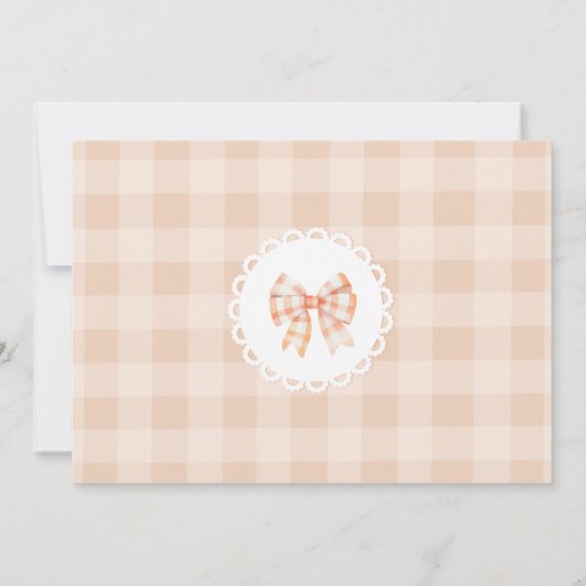 Invitation Little Cutie Pie 1er anniversaire en vichy photo (Dos)