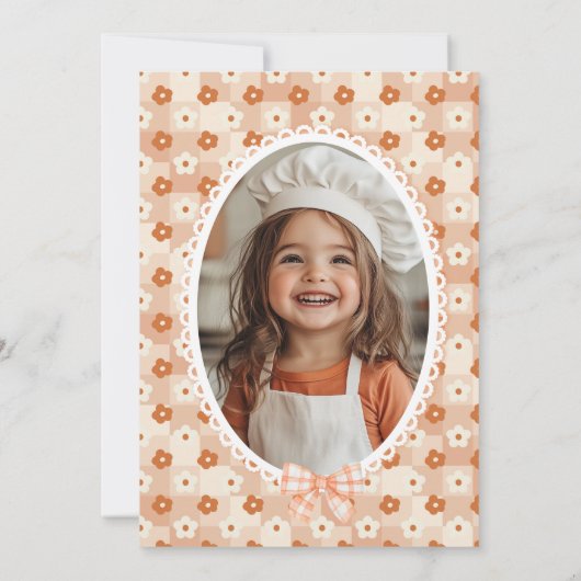 Invitation Little Cutie Pie 1ère photo florale d'anniversaire (Dos)