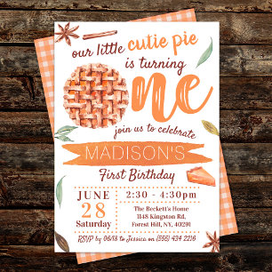 Invitation Little Cutie Pie Automne 1er Anniversaire
