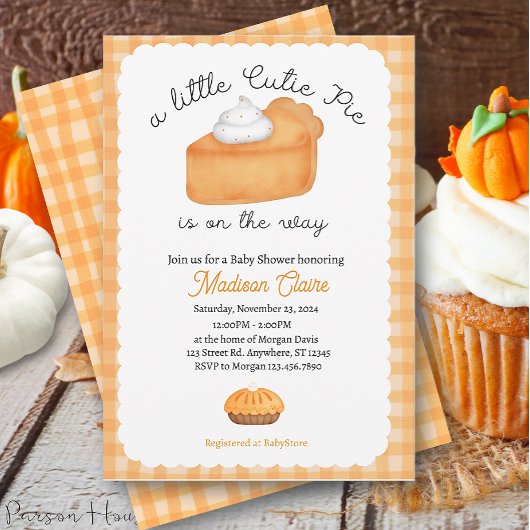Invitation Little Cutie Pie - Automne Baby shower Automne